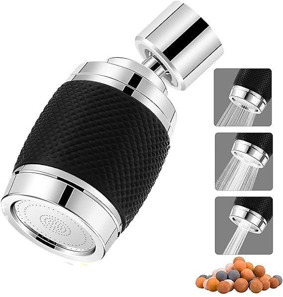 Kitchen Faucet Head 360° Rotatable | Swivel Kitchen Sink Faucet Aerator | Sink Kitchen Tap Extension Nozzle with 3 Modes (Black)