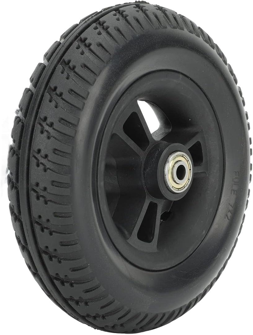 7in Wheel Replacement for Wheelchairs, Heavy Duty Solid Front Wheelchair Wheel Solid Tire Wheel Assembly