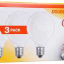 SYLVANIA Incandescent Double Life Dcor Globe Light Bulb, 40W, G25, Medium Base, 265 Lumens, Frosted, 2850K, Soft White - 3 Pack (15345)
