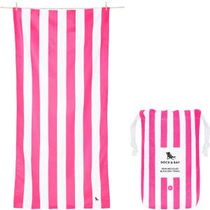 Dock & Bay Beach Towel - Quick Dry, Sand Free - Compact, Lightweight - 100% Recycled - Includes Bag - Cabana - Phi Phi Pink - Large (160x90cm, 63x35)