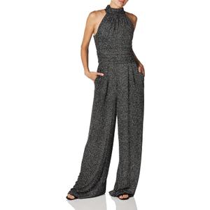 Eliza J Women's Halter Wide Leg Jumpsuit (Black, L)