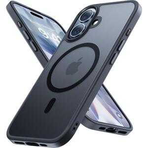 Miracase Magnetic for iPhone 17 Case (Compatible with MagSafe) with Screen Protector Military-Grade Protection, Anti-Fingerprint Translucent Matte Phone Cover for iPhone 17 6.3 inch, Black