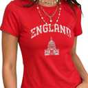 EXLURA Womens Crewneck Soccer Graphic Print Shirts Short Sleeve Football Jersey Top Y2K Sporty Summer Casual T Shirts 2026 (XL)