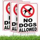 3 PC No Dogs Allowed Signs for Yard, 8x12 Double Sided Coroplast Keep Off Grass Sign, Curb Your Dog