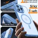 CANSHN Magnetic Compatible with iPhone 15 Pro Case, Upgraded [Full Camera Protection] [Compatible with Magsafe] [Translucent Matte] Shockproof Protective Phone Case Cover 6.1 Inch - Light Blue
