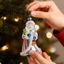 2 x Giftgarden Blown Glass American Flag Patriotic Santa Claus Christmas Tree Ornament, Vintage Star-Spangled Hanging Decoration 5.9 Inches