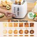 Aigostar Retro 2 Slice Toaster - Stainless Steel, Extra Wide Slots, Bagel Function, Cancel & Defrost, 6 Shade Settings, Removable Crumb Tray, White