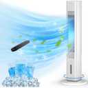 Windowless Portable Air Conditioners, 35 Cooling Tower Fan w/Remote, 7H Smart Timer & 70 Swing, 1.2L Water Tank With 3 Ice Packs, Ductless Air Cooler For Home Bedroom Office