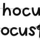 HOUSE OF PARTY Hocus Pocus Banner - Hocus Pocus Birthday Party Decorations - Witch Cat Party Decorations - Hocus Pocus Wall Decor - Halloween Party Decoration Supplies!