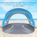 Gorich Beach Tent Sun Shelter with UPF50+ UV Protection for 1-2/3/4-5/6-7 Person, Lightweight & Portable Beach Shade Canopy with 2 Zippered Doors, Easy Setup Family Beach Umbrella