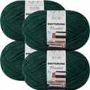 #6 Super Bulky Blanket Yarn for Crocheting - 4 Skeins(Each 10.5oz/300g, 220yds/201m), Chunky Chenille Thick Plush Big Soft Yarn for Crocheting Knitting Blankets, Forest Green