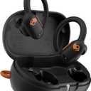 Skullcandy Push ANC Active Wireless Earbuds, Bluetooth Headphones, Noise Cancelling, 58 Hours Battery, Secure-Fit Over-Ear Hanger, Sweat and Waterproof, Microphone for iPhone Android - Black/Orange