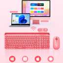 seenda Bluetooth Keyboard and Mouse for iPad, CTU-301 Wireless Multi-Device Connection Bluetooth+2.4G Keyboard Mouse Combo with Tablet Holder for iPad/MacBook/Windows, iOS/Andriod/Phone, Coral Pink