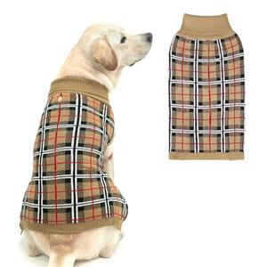 PUPTECK Dog Sweaters for Large Dogs - Fall Classic Plaid Style Puppy Holiday Winter Coat Clothes Warm