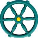 Jungle Gym Kingdom Playground Accessories - Pirate Ship Wheel for Kids Outdoor Playhouse, Treehouse, Backyard Playset Or Swingset - Wooden Attachments Parts (Green)