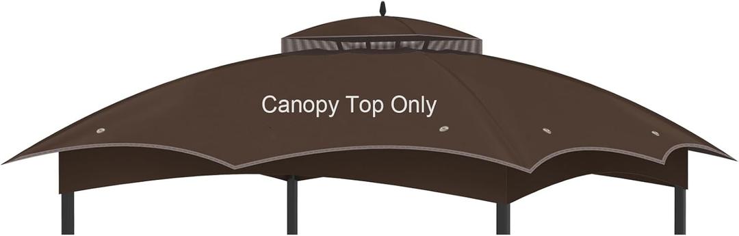 Replacement Gazebo Canopy Top Cover for 10 x 12, Double Tiered Waterproof Canopy Roof for Lowe's Allen Roth Gazebo #GF-12S004B-1 (Brown)