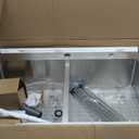 33 Inch Drop In Kitchen Sink Double Bowl, 33x22 Stainless Steel Sink 16 Gauge Deep 50/50 Low-Divide Top Mount Kitchen Sinks with Accessories (Brushed Nickel)