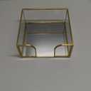 Sumnacon Cocktail-Sized Napkin Holder Square Glass Napkin Holder Table Gold Stylish Cocktail Napkin Holders for Kitchen Dining Table Counter, Decorative Napkin Basket for Picnic Wedding Party (5.7 x 5.7 Inch/Cocktail)