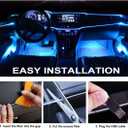 Interior Car LED Strip Lights with Wireless APP & Remote Control, RGB 2 in 1 Car Ambient Lighting Kit with 158 Inches Fiber Optic, Inside Neon Dash Strip with Music Mode