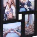 Malden International Designs Black Four Opening 5x7 Dimensional Collage Photo Wall Frame