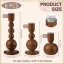 Tanlade 6 Pcs Wooden Candle Holders for Pillar Rustic Wood Candlestick Holders Farmhouse Vintage Brown Candle Stands Table Centerpiece for Living Room Dining Fireplace Mantel Wedding Party Decoration