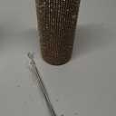 Tessco Bling Tumbler Cups Rhinestones with Straw Glitter Water Bottle Stainless Steel Straw Tumbler Insulated Bling Cup with Lid Brush for Teacher Graduation Season Gifts(20 oz,Gold)