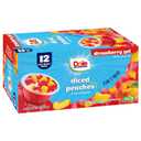 Dole Fruit Bowls Peaches in Strawberry Flavored Gel Snacks, 4.3oz 12 Total Cups, Gluten & Dairy Free, Bulk Lunch Snacks for Kids & Adults (EXP 09/26/26)