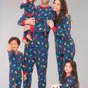 PajamaGram Matching Christmas PJs for Family, Christmas Lights, Mens Medium Blue (Blue, M)