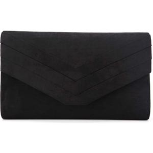 Purses and Handbags Envelope Evening Clutch Crossbody Bags Velvet Classic Wedding Party Shoulder Bag for Women (Black)