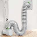 LOVIGA 90 Degree Dryer Vent Elbow with Dryer Vent Wall Plate & Hose, Space Saving 4 Inch Dryer Vent Connector Kit, Easy Install Snap-on Dryer Vent Kit for Tight Space