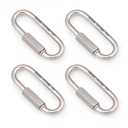 SHONAN 2.85" Chain Quick Links, 4 Pcs 1/4" Marine Grade Screw Chain Links, Large Opening Chain Connector Chain Coupler, 635 Lbs Capacity