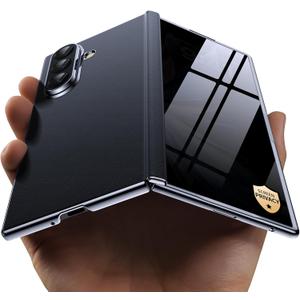 for Z Fold 7 Case Luxury Leather with Privacy Screen Protector [Hinge Protection],[Fit for Magsafe],Camera Protection Magnetic for Samsung Galaxy Zfold 7 Case Black