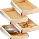4 Pack Wooden Pull out Tray Cabinet Organizer, 12'' X 21''
Gentle Close Roll out Shelves for Kitchen Cabinets, Fully Assembled Slide Pantry Shelves