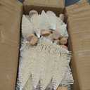 SATINIOR 60 Pieces Artificial Mini Christmas Tree Sisal Snow Trees Bottle Brush Christmas Trees Pine Trees Ornaments with Wooden Base for Christmas Party Home Decoration (4 Sizes, White) (1.8/ 2.6/ 3.4/ 4.9 Inch)