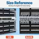 Everest Ultra Slim Cat6a Ethernet Patch Cables 1ft (10-Pack) White - 10GB Cat 6a Patch Cable - Bendable, Flexible & Thin Ethernet Cable - Space Saving 32AWG 550MHZ Cat6a Cables - 100% Copper Wires