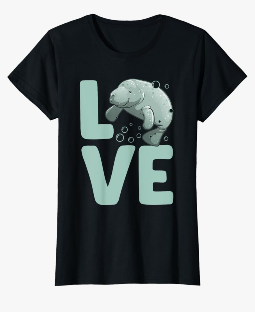 Funny Manatee Design For Men Women Kids Dugong Manatee Lover T-Shirt L