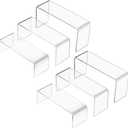 Acrylic Display Stand Riser Clear Small Acrylic Decorator Stand Shelf for Figures Pops, Jewelry, Cupcake, Dessert - 2 Sets (5x5x6'')
