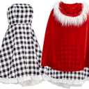 7pcs Cartoon Characters Costume Kids Girls Red Dress Cape Gloves Socks Bow Necklace Christmas Halloween Cosplay (120)