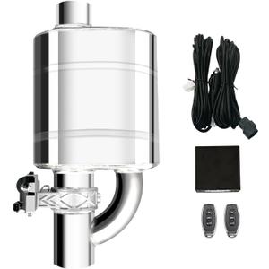 3 Inch Valved Muffler Electric Exhaust Cutout with Muffler Cat Back Exhaust System Kit