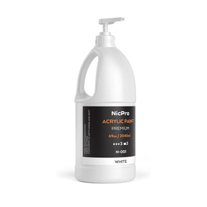 Nicpro White Large Acrylic Paint Set (69 oz, 2040 ml) Rich Art Painting Supplies Non Toxic for Multi Surface, Canvas, Wood, Leather, Fabric Stone Craft, for Beginner & Artist with Pump