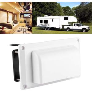 Side RV Vent Covers 12V 25W Air Vent Ventilation Exhaust Fan for Motorhome, Caravan, Trailer, Camper, Boat Marine Yacht White