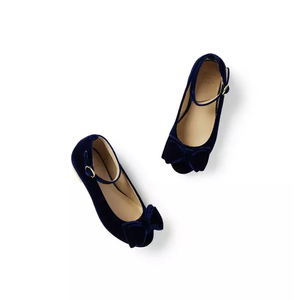 Janie and Jack VELVET BOW BALLET FLAT 5