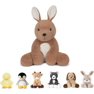 Niuniu Daddy 14" | 3.5 Pound Weighted Kangaroo Stuffed Animal for Boys Girls, Cute Stuffed Kangaroo Plush Toys for Kids Adults, Pillowfort Body Pillow Plush for Presents Birthday Christmas Holiday