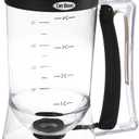 Pancake Batter Dispenser - 4-Cup Batter Dispenser with Squeeze Handle for Pancakes, Waffles, Muffins, and Crepes - Baking Tools by Chef Buddy (Black)
