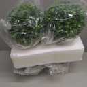 MyGift 15 Inch Artificial Boxwood Topiary Tree - 2 Pack Potted Faux Plant Balls in Gray Pulp Planter, Tabletop Home Decor