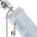 HarJue Filter Shower Head, High Pressure 8 Inch Rainfull with Filter Combo for Hard Water, Remove Chlorine Fluoride and Harmful Substances- 1 Replaceable Filter Cartridge (Square, Chrome)