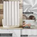 ALYVIA SPRING Long Fabric Shower Curtain Liner Waterproof - 72" x 76", Soft & Lightweight Long Shower Curtain with Magnets, Machine Washable - 72x76, White