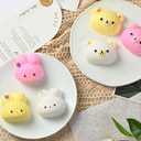 2 x 3Pcs Handmade Taba Squishy Soft Cookie Toys Stress Relief fufu Squishy Pink Cookie Dessert Fidget Kawaii Mochi Sensory Toys (3Pcs Rabbit)