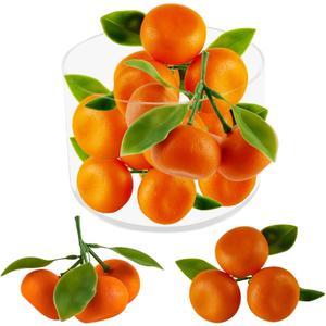 Artificial Orange Decor, 5 Pack Simulation Lifelike Artificial Mini Orange Realistic Fake Fruits Oranges Photography Props for Home Office Kitchen Harvest Decoration (Mini Orange, 5pcs)