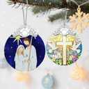 Stained Glass Religious Ornament, Nativity Christmas Ornaments, Christmas Decorations for Tree, Holiday Ornament, Christian Gifts, Religious Gifts, Gift Ideas & Xmas Gift